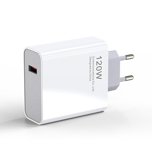 Adaptateur de chargeur mural USB pour téléphone portable et écouteurs QC3.0 rapide 120W Prise EU US Blanc - Product Image 1