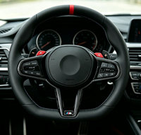 Volante Deportivo Personalizado de Fibra de Carbono para BMW M3 G80 M4 G82 M5 F90 M8 X3m X4m X5m X6m G30 G20 G05, en Cuero y Alcántara