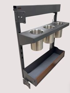 Estante lateral para utensilios, armario <span class=keywords><strong>estrecho</strong></span> de 250mm, cesta extraíble para <span class=keywords><strong>cocina</strong></span>, estante para especias, cierre suave, contenedores extraíbles de 3 niveles - Product Image 2