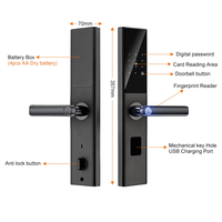 Tuya Wifi Cerradura Inteligente En Bois Électronique D'empreintes Digitales Sans Clé RFID Numérique Serrure De Porte Intelligente Télécommande pour Appartement