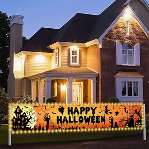 Pancarta Larga de Halloween para Cementerio, con Diseño de Ceñador de Almas Espeluznante, <span class=keywords><strong>Bosque</strong></span> Neblumado y Temática de Cementerio, Letrero Grande para Jardín Exterior para Fiestas, Personalizable - Product Image 6