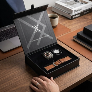 Custom High End Cardboard Luxury Watch <b>Boxes</b> Packaging Manufacturer Matte <b>Magnetic</b> <b>Gift</b> Box With Ribbon Black - Product Image 1