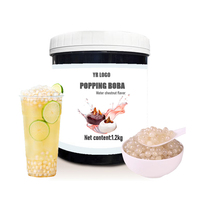 Perles de boba éclatantes rondes au goût pêche rose, 1,2 kg, en sachet, sirop sucré, prêtes à consommer, YUECHUANXIANG, durée de conservation de 12 mois