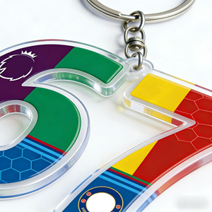 Porte-clés en acrylique personnalisé avec numéro, football, souvenir pour les fans de sport du monde 2026, cadeau, porte-clés transparent double face pour sac/voiture - Product Image 3