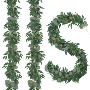 Guirnalda de Eucalipto Artificial de 200 cm con Hojas de Seda, Decoración para Bodas y Hogar, Guirnaldas Verdes, Accesorios para Fotografía en Exteriores - Product Image 3