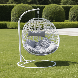 Columpio Redondo de Mimbre para Exteriores, Diseño Moderno Audu, para Parques <span class=keywords><strong>y</strong></span> Hoteles, Muebles de Exterior de Metal Resistentes - Product Image 2