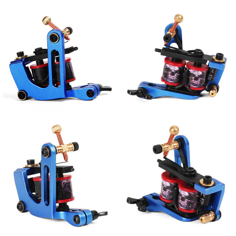 Kaliteli Liner mavi dövme makinesi 10 Wrap bobinleri el yapımı dövme bobin makinesi dövme vücut sanatı