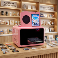 Imprimante UV pour petites entreprises, pour la personnalisation de miroirs de maquillage, coques de téléphone, badges, balles de golf, imprimante tactile avec fonction selfie