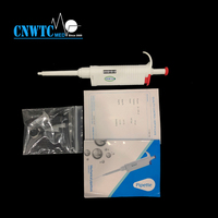Pipette de laboratoire réglable en plastique, micropipette monocanal, support pour pipette, ensemble de pipettes