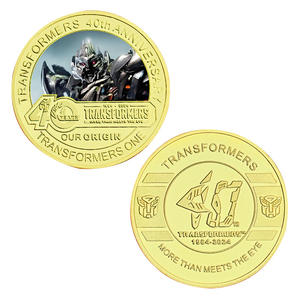 Pièces de monnaie commémoratives en or sur le thème du film américain <span class=keywords><strong>Transformers</strong></span>, pièces de monnaie commémoratives personnalisées en métal, best-seller - Product Image 5