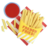 Porte-cône en papier Kraft, boîte de frites frites frites poulet frit emballage de restauration rapide avec poche à Sauce