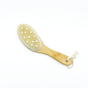 Grossiste en éponges de bain naturelles, brosse de bain longue et douce, éponge de massage en bois pour la <span class=keywords><strong>douche</strong></span>, fabriquée en bambou, outil de bain humide/sec pour le corps - Product Image 4
