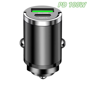 Mini chargeur de voiture USB Type C 100W, 2 ports, charge rapide pour <span class=keywords><strong>iPhone</strong></span>, Xiaomi, Huawei - QC3.0 Mini PD <span class=keywords><strong>18W</strong></span> <span class=keywords><strong>20W</strong></span> 30W Puissance de sortie - Product Image 1
