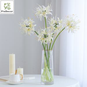 Lys araignée rouge artificiel de haute qualité 67 cm, grappe d'amarillis orange, <span class=keywords><strong>fleur</strong></span> de banane pour mariage, Saint-Valentin, décoration de la maison - Product Image 5