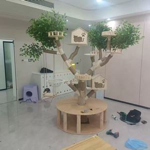 <span class=keywords><strong>Arbre</strong></span> à <span class=keywords><strong>chat</strong></span> et lit combinés en bois massif avec jouet pour <span class=keywords><strong>chat</strong></span> et griffoir – <span class=keywords><strong>Arbre</strong></span> à <span class=keywords><strong>chat</strong></span> multifonction anti-chute pour appartements - Product Image 6