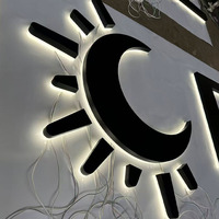Lettres en relief LED personnalisées avec logo, effet halo rétroéclairé, signalétique 3D en acier inoxydable illuminée pour salon de beauté