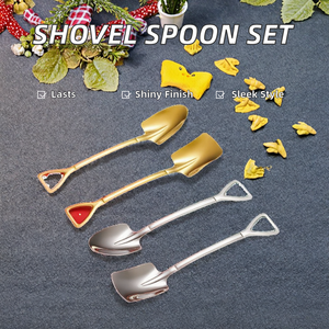 Creatieve moderne duurzame spiegelpolijst roestvrijstalen scheplepel voor het roeren van koffie, watermeloen, ijs en desserts - Product Image 2