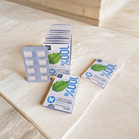 Chewing-gum sans sucre 100% Xylitol, adapté aux diabétiques, emballage blister 18g, marque privée