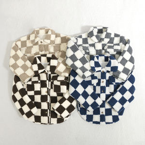 Nouvelle mode Veste à carreaux pour bambins garçons <span class=keywords><strong>Surchemise</strong></span> d'hiver en laine pour bébés Tops pour enfants à col - Product Image 2