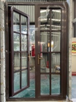 Puertas de Madera y Aluminio Personalizadas de Fabricante Directo con Diseño Arqueado y Opción de Apertura Abatible para Sala de Estar/Uso Exterior con Aislamiento Térmico