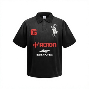 เสื้อโปโล YOUMI แบบสั่งทำ ผ้าฝ้าย 100% ลายพิมพ์ซันเฟด ดีไซน์วินเทจ สตรีทแวร์ ฮิปฮอป ระบายอากาศได้ดี แขนสั้น ODM - Product Image 6