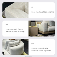 Housse de canapé ronde moderne et luxueuse en tissu italien Connery, nouveau design pour le salon