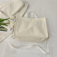 Sac fourre-tout en velours côtelé personnalisé avec logo promotionnel, multi-poches, réutilisable, sac à bandoulière pour femmes, usage quotidien
