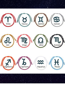 Boho fait à la main diamant <span class=keywords><strong>noeud</strong></span> tissé 12 signes du zodiaque Bracelets mode cordon rouge astrologie Bracelet bijoux pour femmes cadeau d'anniversaire - Product Image 6