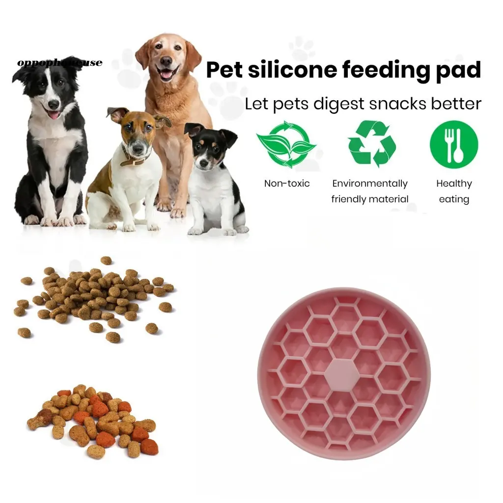 Honeycomb Slow Food Bowl Large Dog Slow Food Placemat Silicone Tableware Suction Cup Dog Lick Mat