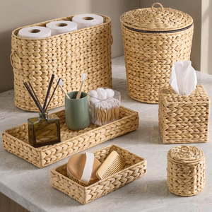 BEST Five-Piece Set Eco-Friendly Self Draining Plastic Luxury Soap Dish Holder <b>Tray</b> with Waterfall Drain for <b>Bathroom</b> - Product Image 4