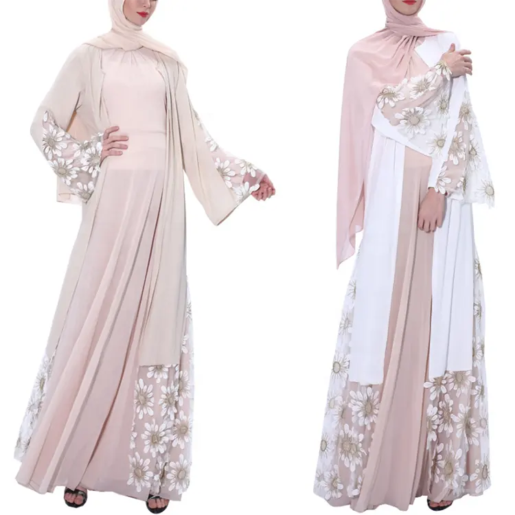 3d floral muslimischen kleid für frauen, islamische kleidung, abaya hijab