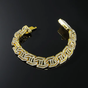 Box Buckle <b>Chain</b> <b>Cuban</b> Bracelet, Hipster Personality Exaggerated Bracelet Hand Jewelry Tanjing Fashion Lijing Necklace - Product Image 2