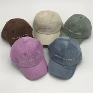 Custom embroidery corduroy dad hats,unstructured kids corduroy dad hats