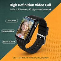 Montre connectée pour personnes âgées avec GPS en temps réel, appel vidéo, moniteur de sommeil, rappel de sédentarité, 4G