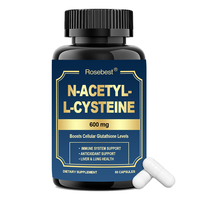 Capsules végétaliennes NAC 600mg à marque privée OEM – N-Acétyl L-Cystéine pour la santé des poumons, du foie et du système immunitaire – Supplément antioxydant
