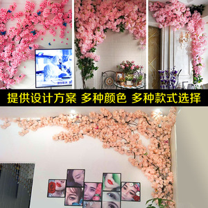 Masayuki Artificial Cherry Blossom Tree Wall <b>Decor</b> <b>For</b> Wedding Home <b>Decoration</b> Silk Flower Indoor Ceiling Hanging Plant - Product Image 2