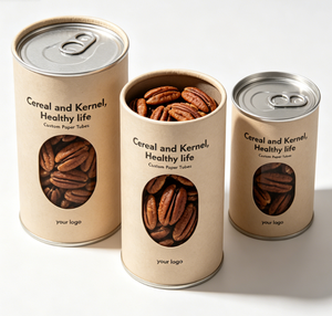Custom Food-grade Paper Tube Packaging With <b>Window</b> For Nuts Recyclable Food Container Four Color Printing - Product Image 3