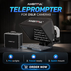 Téléprompteur pliable T14 PRO grand écran pour photographie de portrait, en ABS, pour smartphone et appareil photo reflex numérique, enregistrement vidéo en direct, modèle exclusif - Product Image 2