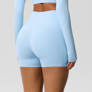 Pantalones cortos de Yoga con bolsillo lateral para mujer, ropa deportiva que absorbe el sudor y absorbe la humedad, ropa deportiva para Fitness - Product Image 5