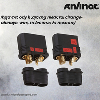 Connecteur de batterie CC haute résistance QS8-S, courant élevé, 2P, laiton, mâle/femelle, plaqué or, boîtier PA, prise anti-étincelles pour voiture RC, drone