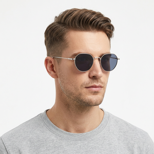 RTS <b>Round</b> Metal UV Protection <b>Sunglasses</b> 2026 Trending Luxury Custom Unisex Sun Glasses Wholesale - Product Image 4