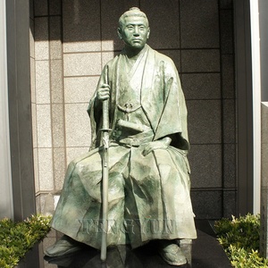A grandezza naturale del giardino esterno in ottone guerriero scultura in bronzo Giapponese <span class=keywords><strong>samurai</strong></span> statua - Product Image 3