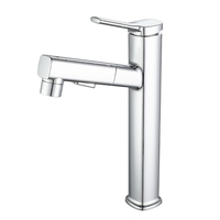 Robinet de lavabo moderne ELOILO à montage monotrou, avec double sortie d'eau et douchette extractible, pour villa et appartement