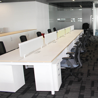 Ensemble de bureaux commerciaux modernes personnalisables 2026 pour 8 personnes, ergonomique, convertible et extensible, vert