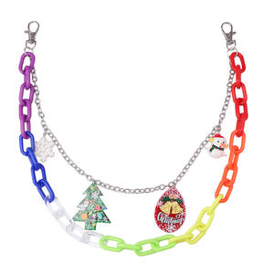 Cadena de cintura con temática navideña para mujer, cadena de plástico para pantalones estilo hip hop con colgante de muñeco de nieve y árbol de Navidad. - Product Image 5