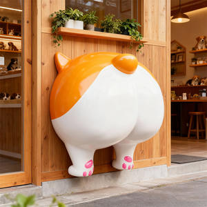 Outdoor Duurzame Speelse Corgi Butt Foam Sculptuur Schattige Aanpasbare Grootte Cartoon Stijl Pet Hars Kunst Voor Dierenwinkel Winkel - Product Image 4