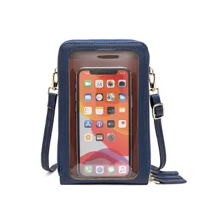 CarrKen New Women's Mobile Phone Bag Fashion Cross Shoulder Hardware Bag Multi-function Hand Bag