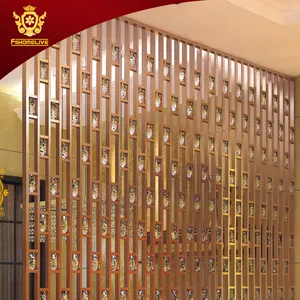 Habitación de lujo de oro de acero inoxidable cristal divisor habitación Pantalla de corte láser Sparkle habitación divisor