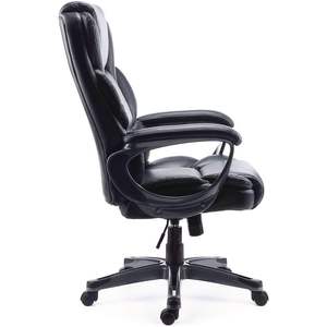 Alera Kirkdale Chaise de bureau exécutive en cuir à dossier haut, hauteur de siège réglable, chaise de bureau pour manager, supporte 275 lb, pour atelier - Product Image 2