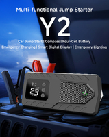 Démarreur de batterie Purehood Y2 21800mAh multi-scènes noir 2000A crête, pinces intelligentes Type-C pour voiture, moto, camion, extérieur